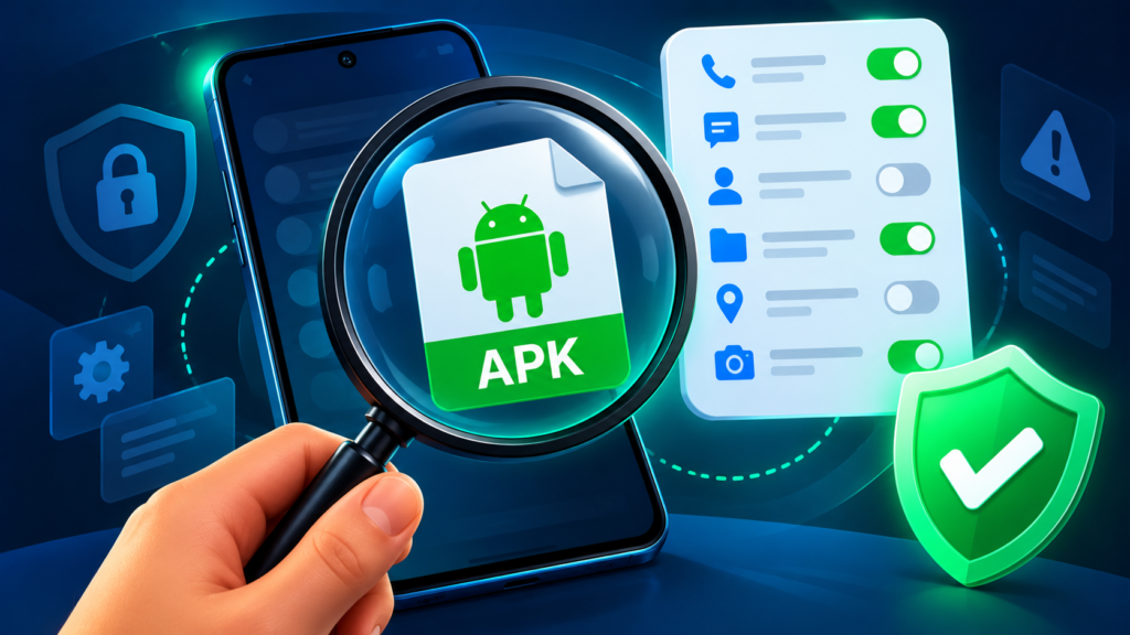 Y1 APK Login Checking an APK file and permissions before login.