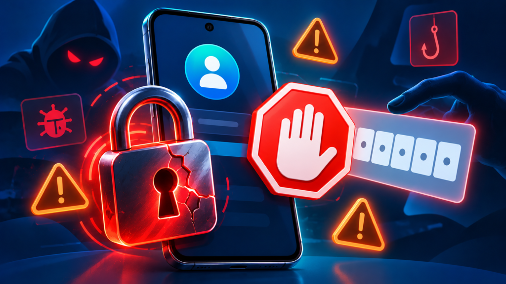 Security warning signs when logging in to an APK app.